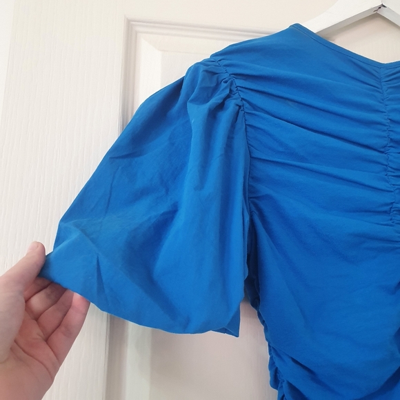 BNWT Zara Women Blue Bodycon ruffed dress size S - Picture 2 of 11